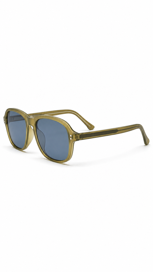 Carrera 8521 Translucent Yellow / Olive Navigator Sunglasses with Blue Lenses (57mm)