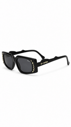 Dior 9150 Black Narrow Rectangular Sunglasses with Gold Star Embellishments (47mm)