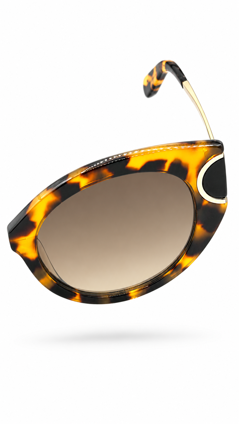 Salvatore Ferragamo SF840SA Yellow Tortoiseshell Cat-Eye Sunglasses (54mm)