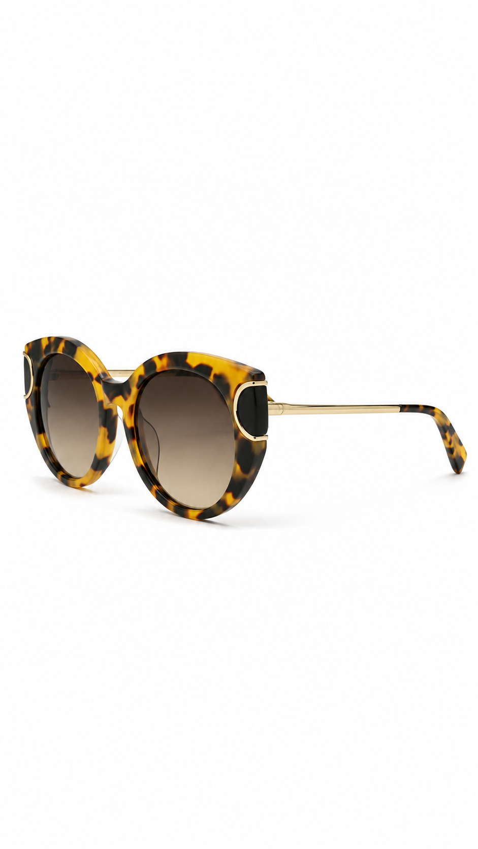 Salvatore Ferragamo SF840SA Yellow Tortoiseshell Cat-Eye Sunglasses (54mm)