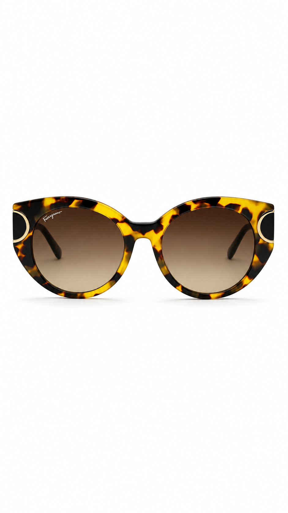 Salvatore Ferragamo SF840SA Yellow Tortoiseshell Cat-Eye Sunglasses (54mm)