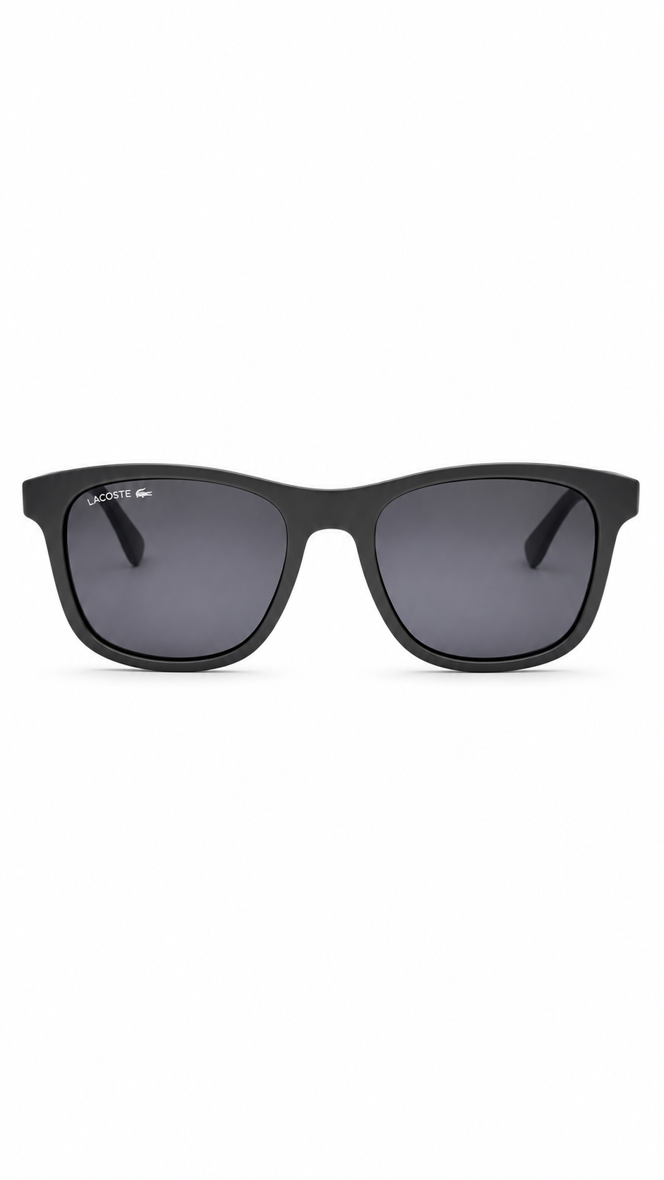 Lacoste L884S Matte Grey Square Sunglasses with Textured Temples (53mm)