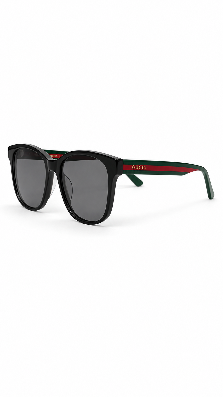 Gucci GG0417SK 001 Web Stripe Black Square Sunglasses (56mm)
