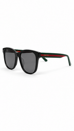 Gucci GG0417SK 001 Web Stripe Black Square Sunglasses (56mm)