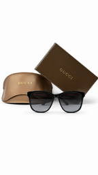Gucci GG0417SK 001 Web Stripe Black Square Sunglasses (56mm)