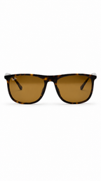 Ray-Ban RB2216F 902/57 58mm Low Bridge Fit Flat Top Sunglasses Tortoise Acetate Frame Brown Polarized Lenses