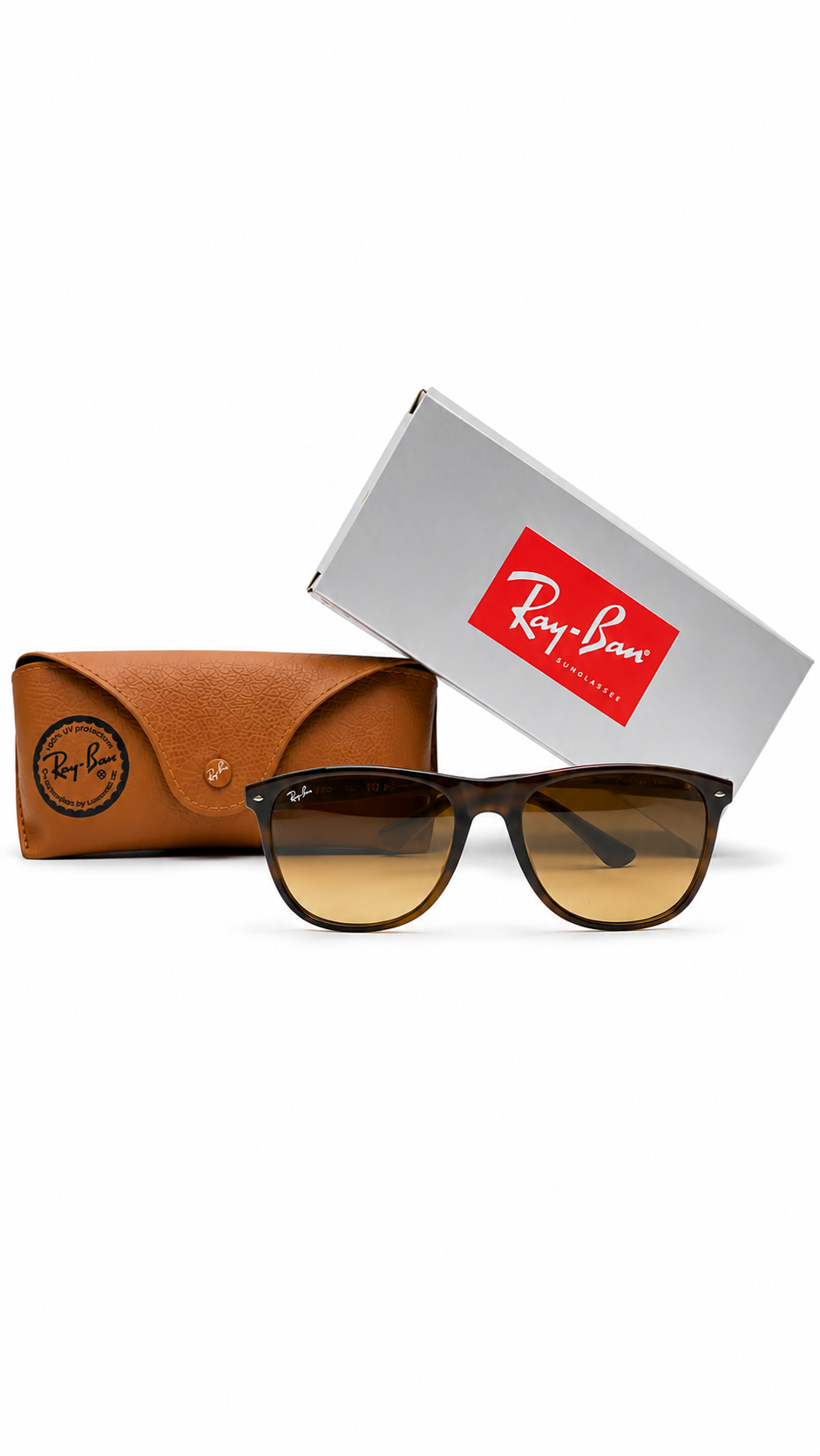 Ray-Ban RB2216F 902/57 58mm Low Bridge Fit Flat Top Sunglasses Tortoise Acetate Frame Brown Polarized Lenses