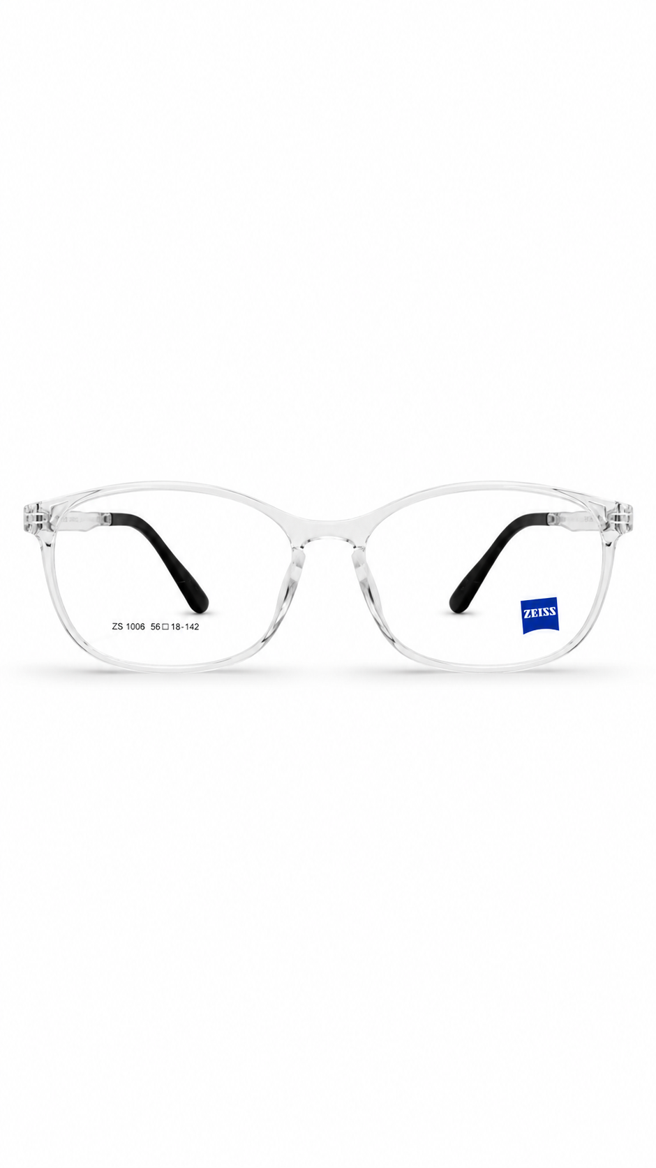 ZS 1006 Crystal Clear Rectangular Eyeglass Frame – Lightweight Male