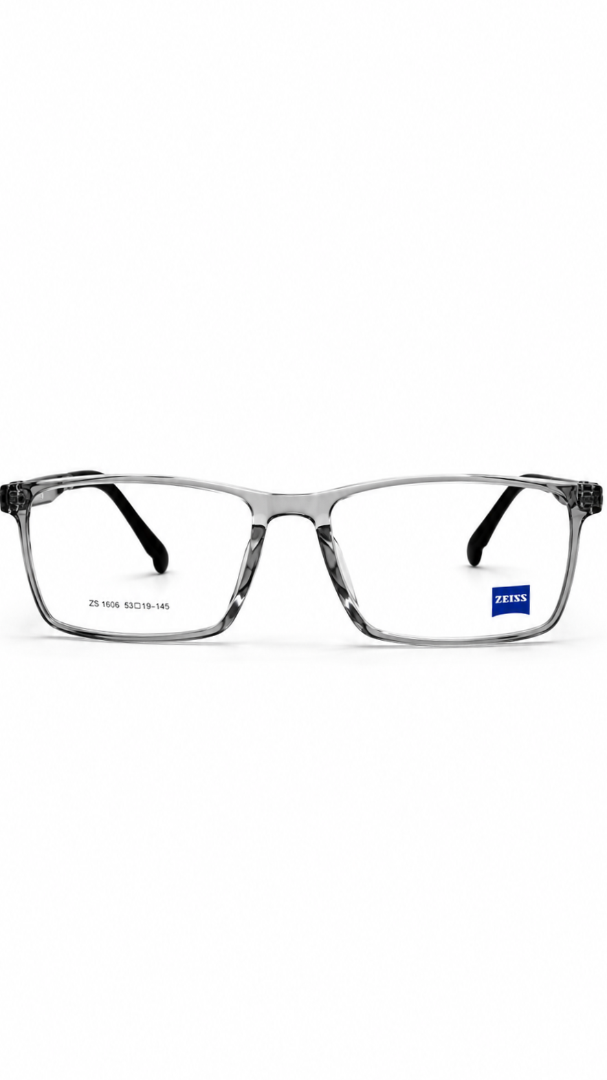 ZEISS ZS 1606 Translucent Grey Rectangular Eyeglass Frames
