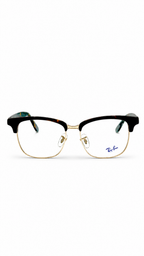 Ray-Ban Clubmaster Eyeglass Frames – Dark Tortoise & Gold Browline Glasses