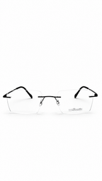 Silhouette Rimless Eyeglass Frames – Matte Black Titanium Ultralight Eyewear