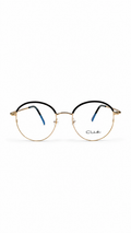 Clié Round Gold Eyeglass Frames – Black Browline Accent Metal Eyewear
