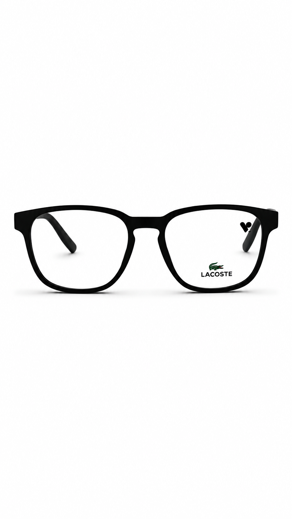 LACOSTE Matte Black Square Eyeglass Frame – Classic Optical Eyewear