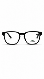 LACOSTE Matte Black Square Eyeglass Frame – Classic Optical Eyewear