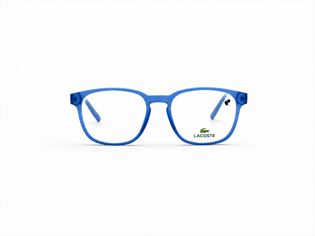 Lacoste Blue Round Optical Eyeglass Frame – Lightweight Full-Rim