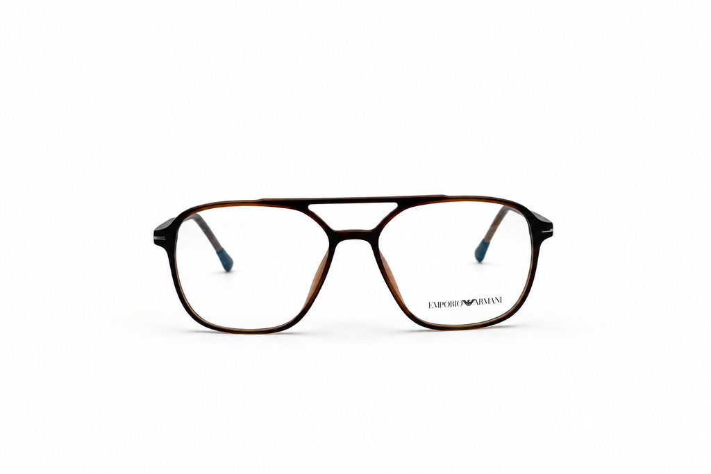 Emporio Armani Brown Aviator Optical Eyeglass Frame – Premium Full-Rim