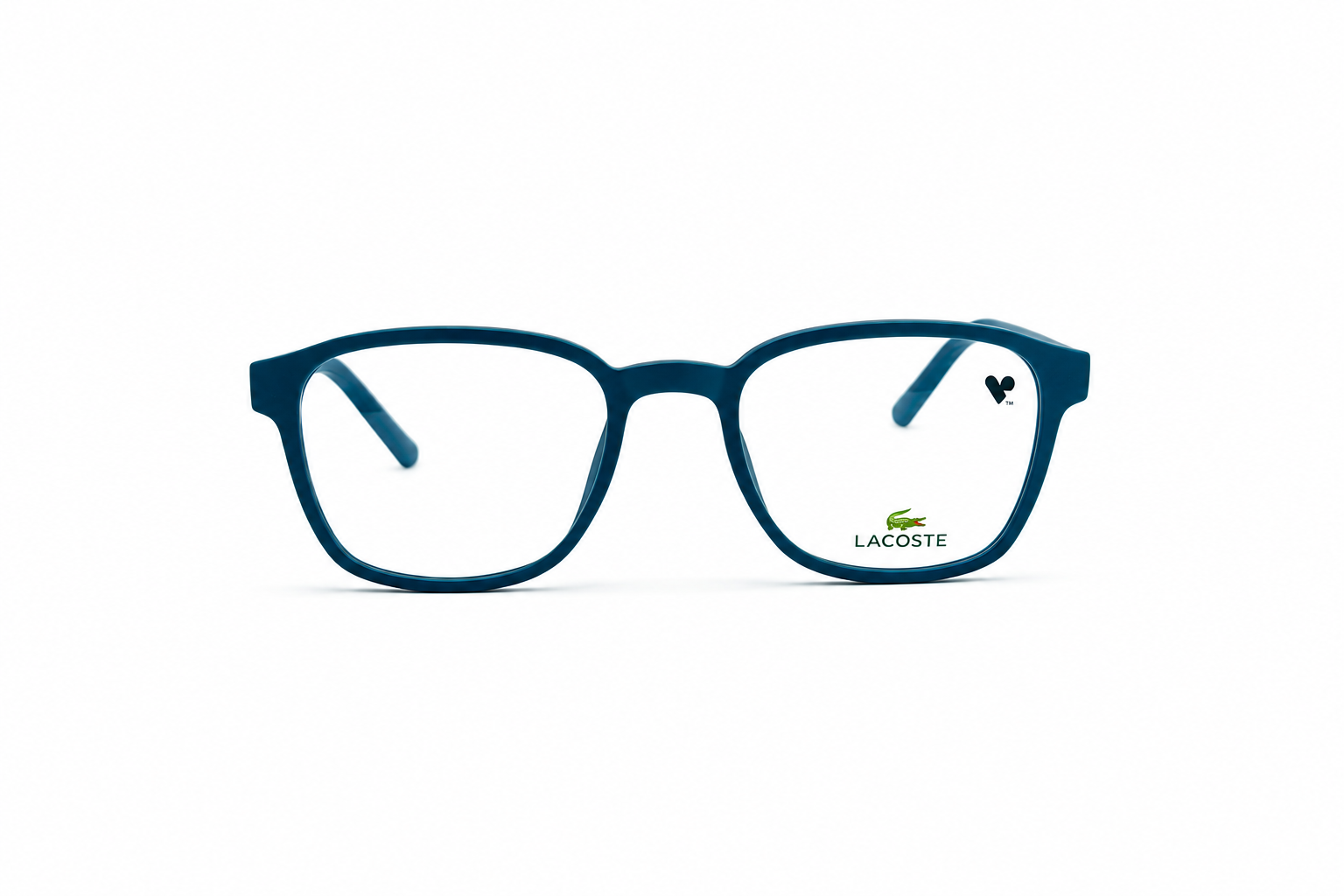 Lacoste Matte Blue Square Optical Eyeglass Frame – Lightweight Full-Rim
