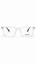 Prada Crystal Clear Rectangular Eyeglass Frame for Men