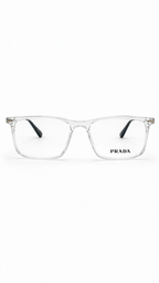 Prada Crystal Clear Rectangular Eyeglass Frame for Men