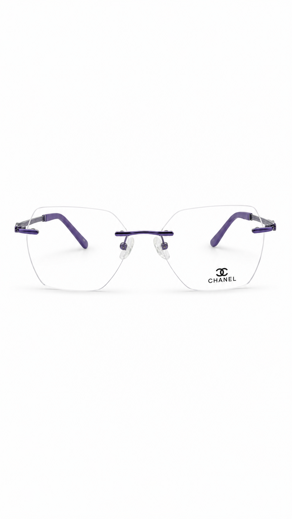 CHANEL Luxury Rimless Hexagonal Optical Frame