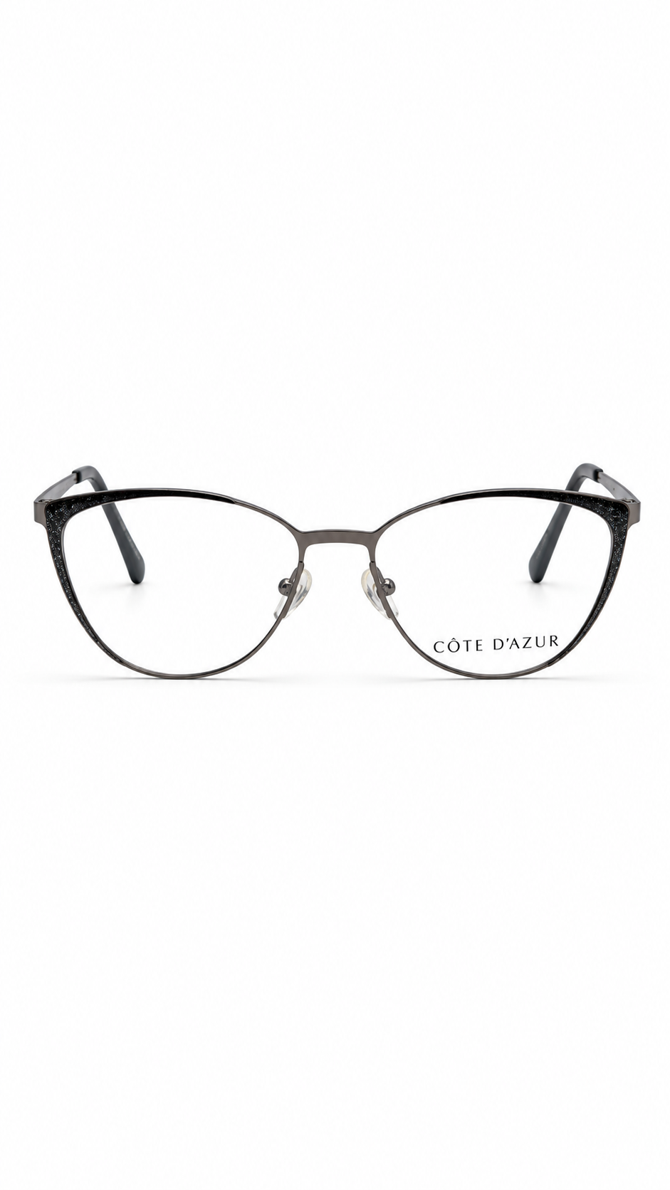 Côte d'Azur Women's Gunmetal Cat-Eye Eyeglass Frame