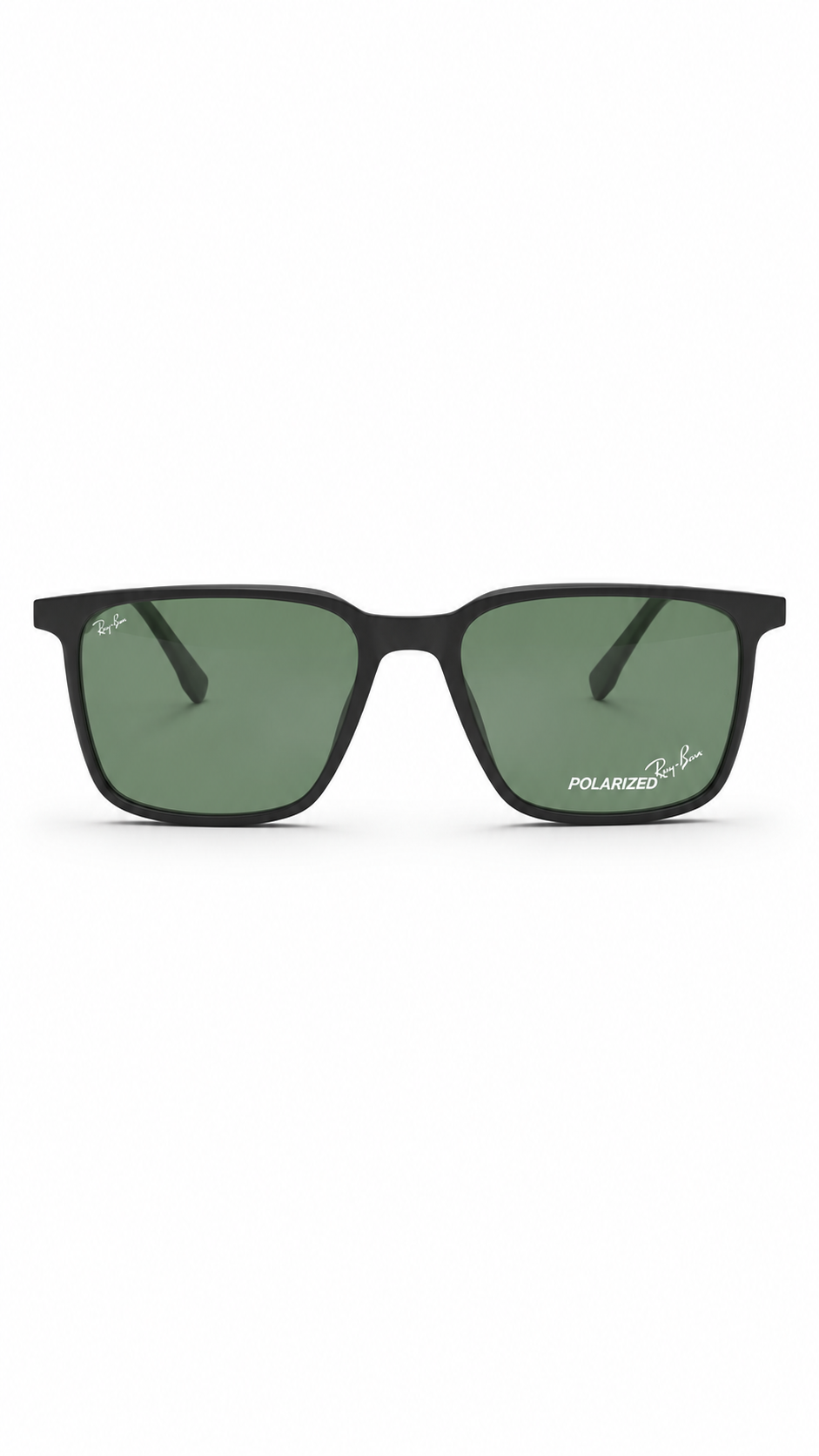 Ray-Ban Polarized Green Lens Square Sunglasses