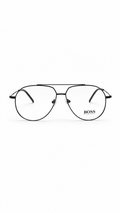 BOSS by Hugo Boss Matte Black Aviator Eyeglass Frame for Men