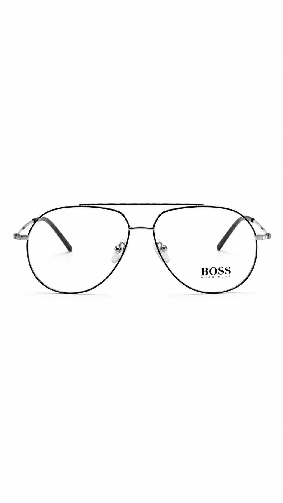 BOSS Lightweight Silver Metal Aviator Optical Frame