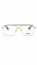 BOSS by Hugo Boss Luxury Gold Square Aviator Prescription Eyeglass Frame