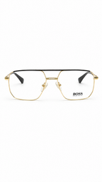 BOSS by Hugo Boss Luxury Gold Square Aviator Prescription Eyeglass Frame