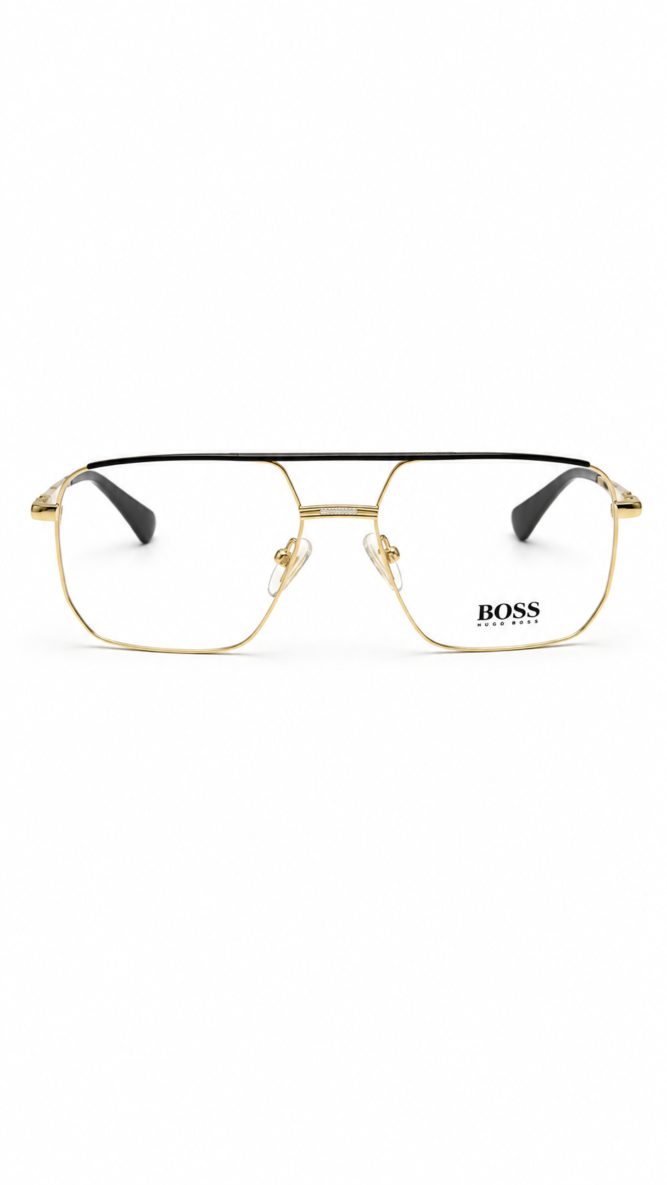 BOSS by Hugo Boss Luxury Gold Square Aviator Prescription Eyeglass Frame