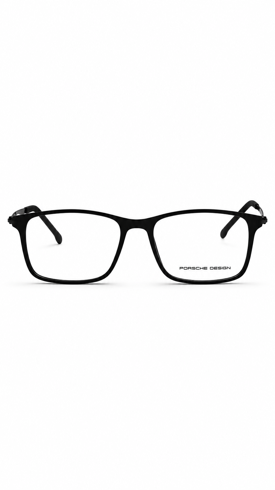 Porsche Design Men's Matte Black Rectangular Full-Rim Eyeglass Frame