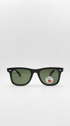Ray-Ban Polarized Wayfarer Black Sunglasses with Green G-15 Lenses