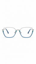 Caroline Chamonix Blue Half-Rim Geometric Eyeglasses