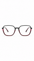 Carolina Chamuel Black & Burgundy Geometric Eyeglasses Frame