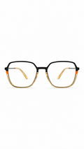 Carolina Chamuel Black & Champagne Geometric Eyeglasses Frame