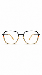 Carolina Chamuel Black & Champagne Geometric Eyeglasses Frame