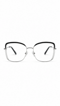 Pierre Cardin Silver & Black Browline Eyeglass Frame – Modern Metal Eyewear