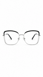 Pierre Cardin Silver & Black Browline Eyeglass Frame – Modern Metal Eyewear