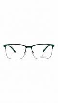 TASCANI Green & Silver Half-Rim Rectangular Eyeglass Frame – Lightweight Metal