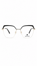 Pierre Cardin Black & Gold Geometric Rimless Eyeglasses – Unisex Lightweight Optical Frame