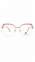 Pierre Cardin Rose Gold & Blush Pink Rimless Eyeglasses – Geometric Designer Optical Frame