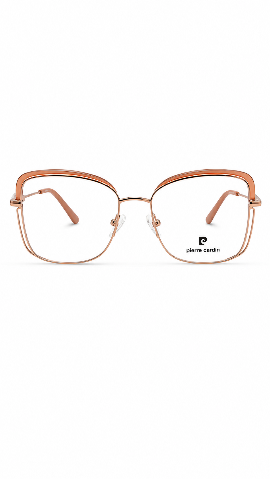 Pierre Cardin Rose Gold Semi-Rim Square Eyeglass Frames