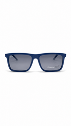 Ray-Ban Premium Matte Blue Square Polarized Folding Attachment Sunglasses