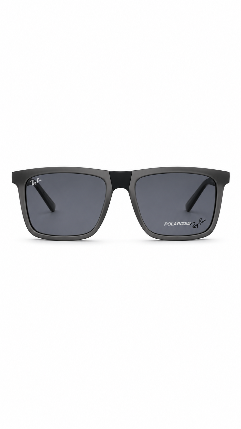 Ray-Ban Polarized Grey Frame Square Sunglasses Attachment With Folding