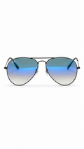 Ray-Ban Aviator Blue Gradient Mirror Sunglasses – Black Metal Frame