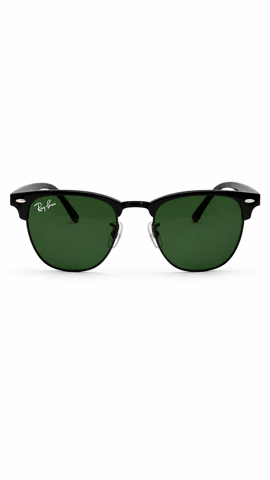 Ray-Ban Clubmaster Classic Green Lens Sunglasses – Black Frame