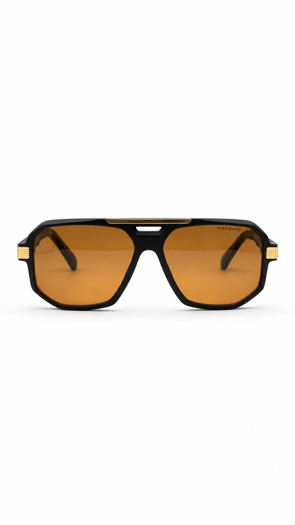 Maybach Oversized Square Sunglasses – Black Frame with Brown Lenses