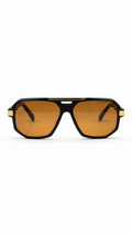 Maybach Oversized Square Sunglasses – Black Frame with Brown Lenses
