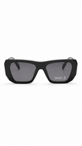 Prada Rectangular Sunglasses – Matte Black Frame with Grey Lenses